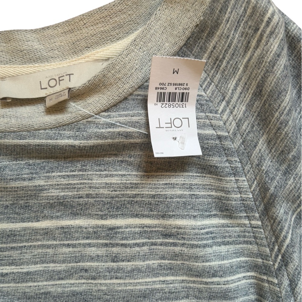 LOFT Space Dyed Women’s Gray Cinched Waist Sweatshirt Dress New With Tags Size M - Picture 4 of 8